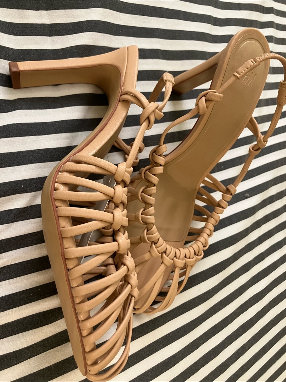 H&M Women's Nude Braided Slingback Heels